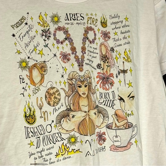 Ascolour White Aries Graphic Crop Top - Picture 4 of 9